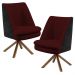 Kit 02 Poltronas Decorativa Base Giratória Pérsia D02 Veludo Marsala C-278 Corano Preto B-97 - Lyam Decor