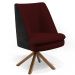 Kit 02 Poltronas Decorativa Base Giratória Pérsia D02 Veludo Marsala C-278 Corano Preto B-97 - Lyam Decor