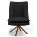 Kit 02 Poltronas Decorativa Base Giratória Pérsia D02 Veludo Preto C-300 Corano Marrom B-38 - Lyam Decor