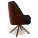 Kit 02 Poltronas Decorativa Base Giratória Pérsia D02 Veludo Preto C-300 Corano Marrom B-38 - Lyam Decor