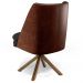 Kit 02 Poltronas Decorativa Base Giratória Pérsia D02 Veludo Preto C-300 Corano Marrom B-38 - Lyam Decor