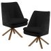 Kit 02 Poltronas Decorativa Base Giratória Pérsia D02 Veludo Preto C-300 Corano Preto B-97 - Lyam Decor
