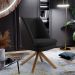 Kit 02 Poltronas Decorativa Base Giratória Pérsia D02 Veludo Preto C-300 Corano Preto B-97 - Lyam Decor
