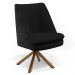 Kit 02 Poltronas Decorativa Base Giratória Pérsia D02 Veludo Preto C-300 Corano Preto B-97 - Lyam Decor
