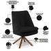 Kit 02 Poltronas Decorativa Base Giratória Pérsia D02 Veludo Preto C-300 Corano Preto B-97 - Lyam Decor