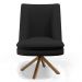 Kit 02 Poltronas Decorativa Base Giratória Pérsia D02 Veludo Preto C-300 Corano Preto B-97 - Lyam Decor