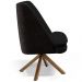 Kit 02 Poltronas Decorativa Base Giratória Pérsia D02 Veludo Preto C-300 Corano Preto B-97 - Lyam Decor