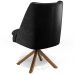 Kit 02 Poltronas Decorativa Base Giratória Pérsia D02 Veludo Preto C-300 Corano Preto B-97 - Lyam Decor