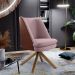 Kit 02 Poltronas Decorativa Base Giratória Pérsia D02 Veludo Rosê C-305 Corano Marrom B-38 - Lyam Decor