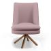 Kit 02 Poltronas Decorativa Base Giratória Pérsia D02 Veludo Rosê C-305 Corano Marrom B-38 - Lyam Decor