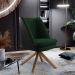 Kit 02 Poltronas Decorativa Base Giratória Pérsia D02 Veludo Verde Musgo C-303 Corano Preto B97 - Lyam Decor