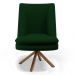 Kit 02 Poltronas Decorativa Base Giratória Pérsia D02 Veludo Verde Musgo C-303 Corano Preto B97 - Lyam Decor