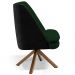 Kit 02 Poltronas Decorativa Base Giratória Pérsia D02 Veludo Verde Musgo C-303 Corano Preto B97 - Lyam Decor