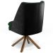 Kit 02 Poltronas Decorativa Base Giratória Pérsia D02 Veludo Verde Musgo C-303 Corano Preto B97 - Lyam Decor