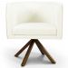 Kit 02 Poltronas Decorativa Base Giratória de Madeira Betina D02 Corano Bege C-26 - Lyam Decor