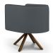 Kit 02 Poltronas Decorativa Base Giratória de Madeira Betina D02 Corano Cinza C-03 - Lyam Decor