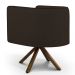 Kit 02 Poltronas Decorativa Base Giratória de Madeira Betina D02 Corano Marrom C-34 - Lyam Decor