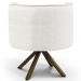 Kit 02 Poltronas Decorativa Base Giratória de Madeira Betina D02 Linho Bege B-443 - Lyam Decor