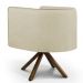 Kit 02 Poltronas Decorativa Base Giratória de Madeira Betina D02 Linho Bege C-129 - Lyam Decor