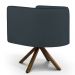 Kit 02 Poltronas Decorativa Base Giratória de Madeira Betina D02 Linho Chumbo C-465 - Lyam Decor