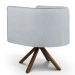 Kit 02 Poltronas Decorativa Base Giratória de Madeira Betina D02 Linho Cinza C-315 - Lyam Decor