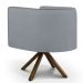 Kit 02 Poltronas Decorativa Base Giratória de Madeira Betina D02 Linho Cinza C-416 - Lyam Decor
