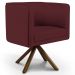 Kit 02 Poltronas Decorativa Base Giratória de Madeira Betina D02 Veludo Marsala B-278 - Lyam Decor