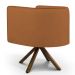 Kit 02 Poltronas Decorativa Base Giratória de Madeira Betina D02 Veludo Telha B-262 - Lyam Decor