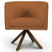 Kit 02 Poltronas Decorativa Base Giratória de Madeira Betina D02 Veludo Telha B-262 - Lyam Decor