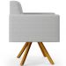 Kit 02 Poltronas Decorativa Base Giratória de Madeira Helô L02 Facto Cinza Metalizado - Lyam Decor