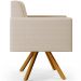 Kit 02 Poltronas Decorativa Base Giratória de Madeira Helô L02 Facto Pérola Metalizado - Lyam Decor