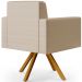 Kit 02 Poltronas Decorativa Base Giratória de Madeira Helô L02 Facto Pérola Metalizado - Lyam Decor