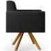 Kit 02 Poltronas Decorativa Base Giratória de Madeira Helô L02 Facto Preto Metalizado - Lyam Decor