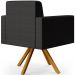 Kit 02 Poltronas Decorativa Base Giratória de Madeira Helô L02 Facto Preto Metalizado - Lyam Decor