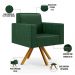 Kit 02 Poltronas Decorativa Base Giratória de Madeira Helô L02 Facto Verde Musgo - Lyam Decor
