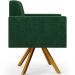 Kit 02 Poltronas Decorativa Base Giratória de Madeira Helô L02 Facto Verde Musgo - Lyam Decor