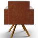 Kit 02 Poltronas Decorativa Base Giratória de Madeira Helô L02 Linho Cinza Couríssimo Camel - Lyam Decor