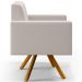 Kit 02 Poltronas Decorativa Base Giratória de Madeira Helô L02 Linho Cru - Lyam Decor