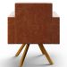 Kit 02 Poltronas Decorativa Base Giratória de Madeira Helô L02 Linho Cru Couríssimo Camel - Lyam Decor