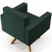 Kit 02 Poltronas Decorativa Base Giratória de Madeira Helô L02 Linho Verde Musgo - Lyam Decor
