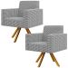 Kit 02 Poltronas Decorativa Base Giratória de Madeira Helô L02 Pied Poule - Lyam Decor
