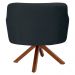 Kit 02 Poltronas Decorativa Base Giratória de Madeira Jade D02 Linho Chumbo C-465 - Lyam Decor