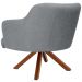 Kit 02 Poltronas Decorativa Base Giratória de Madeira Jade D02 Linho Cinza C-416 - Lyam Decor