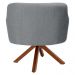 Kit 02 Poltronas Decorativa Base Giratória de Madeira Jade D02 Linho Cinza C-416 - Lyam Decor