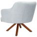 Kit 02 Poltronas Decorativa Base Giratória de Madeira Jade D02 Linho Cinza D-315 - Lyam Decor
