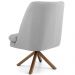 Kit 02 Poltronas Decorativa Base Giratória de Madeira Pérsia D02 Linho Cinza C-315 - Lyam Decor