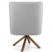 Kit 02 Poltronas Decorativa Base Giratória de Madeira Pérsia D02 Linho Cinza C-315 - Lyam Decor