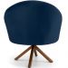 Kit 02 Poltronas Decorativa Base Giratória de Madeira Rafa D02 Veludo Azul Oxford B-304 - Lyam Decor