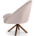 Kit 02 Poltronas Decorativa Base Giratória de Madeira Rafa D02 Veludo Bege C-309 - Lyam Decor