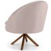 Kit 02 Poltronas Decorativa Base Giratória de Madeira Rafa D02 Veludo Bege C-309 - Lyam Decor